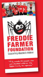 Postcards painted by artists, schoolchildren, footballers and celebrities including quiz show host Bradley Walsh will be sold on July 8-9, raising money for Bromley’s Freddie Farmer Foundation. Bromley; Kent; Spider cage therapy; Cerebral Palsy; Charity; Disabled children; Physio; Paediatric physiotherapy; Paediatric physiotherapist